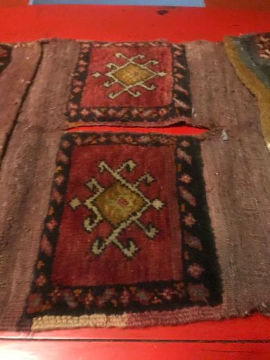 Antique Persien hand loomed saddleback bag