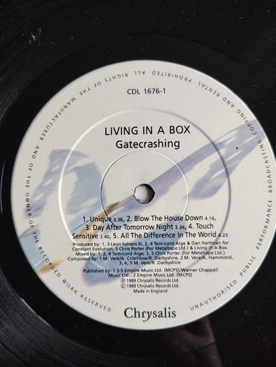 Living In A Box - Gatecrashing Vinyl LP (1989) Original UK Pressing Synth-Pop EX+