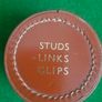 Vintage Real Hide Leather Round Stud & Cufflink Box Image 2