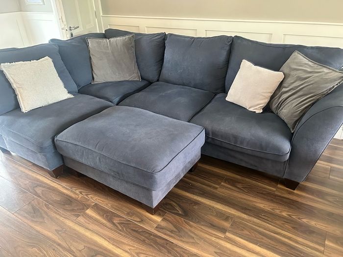 Navy L couch