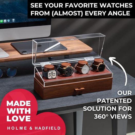 Holme & Hadfield Premium 4 Slot Watch Box - New in Box
