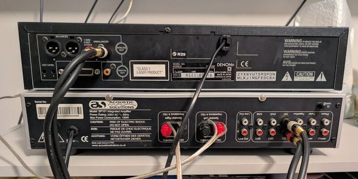 denon cd player, amplifier and speakers
