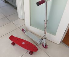 Kid's scooter and skateboard