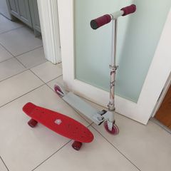 Kid's scooter and skateboard