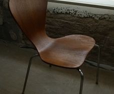 A pair of vintage Danish stackable dining chairs