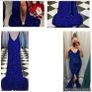 Royal blue sequin debs dress Image 2