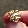 A Stunning pair of Mid Nineteenth Century Gilt Silver Cufflinks with Diamond Eyes Image 4
