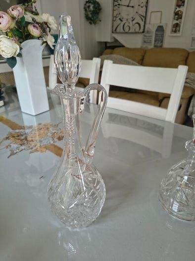 Two heavy weight decanters