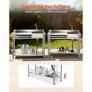 Stainless Steel Utility Sink, Free Standing Single Bowl Commercial Kitchen Sink with Faucet, Utility Left Basin Workbench with Hot & Cold Water Pipe for Garage Restaurant Laundry, 1200x500x940mm Image 6