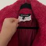 Bright pink faux fur robe coat by Russian designer Image 3