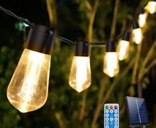 Solar String Lights Outdoor, 29.5FT IP65 Waterproof Garden String Lights, 8 Modes 20 LED Remote Control Outdoor String Lights Solar Powered for Christmas Party Festival Decoration (FREE POSTAGE