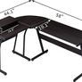 Computer Desk, L-Shaped Large Corner PC Laptop Study Table Workstation Gaming Desk for Home and Office, 148x112x74cm, Wood & Metal Image 4