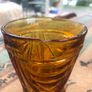 Vintage Sowerby Amber Glass Tumblers Glasses Image 4
