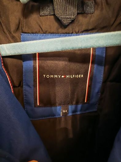 Kids Tommy Hilfiger navy hooded winter jacket, size 164
