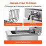 Commercial Deep Fryer, Dual Tank 3000W Electric Countertop Fryer with Basket, 2 x 11.6Qt/11L Double Stainless Steel Oil Fryer with Oil Filtration, Time & Temp Control, for Kitchen Restaurant Use Image 5