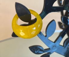 Vintage Yellow Chalcedony Faceted Glass Chunky Ring