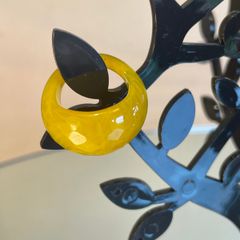 Vintage Yellow Chalcedony Faceted Glass Chunky Ring