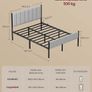 Sturdy Double Bed Frame with Foam Headboard and Underbed Storage Image 4