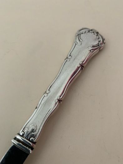 Vintage Danish silver and steel sauce ladle