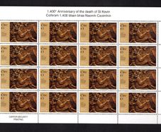 2018 Ireland The 1400th Anniversary of the Death of Saint Kevin, 498-618 Commemorative Stamp Sheet Mint Never Hinged (MNH)