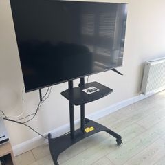 Invision Heavy Duty TV Stand on Wheels with wheel locks