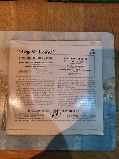 Angelic Voices 7 inch EP Columbia SEG 7705