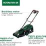 Cordless Lawn Mower ROTAK18V-34 (Cutting Width: 34 cm, Height of Cut: 25-65 mm, 35 l Fabric Grass Bag, Mulch plug, without Battery Image 3