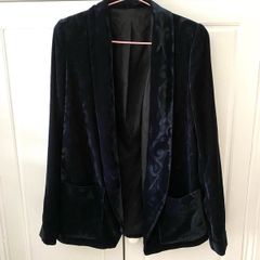 The Kooples blue velvet blazer