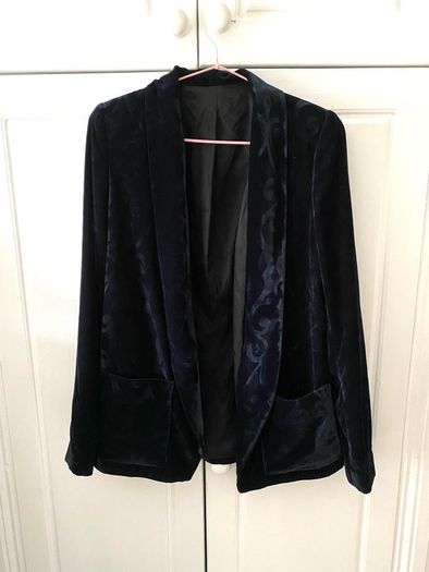 The Kooples blue velvet blazer