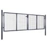 Mesh Garden Gate Galvanised Steel 289x75 cm Grey Image 2