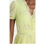Self Portrait Lime Floral Chiffon Midi Dress Image 2
