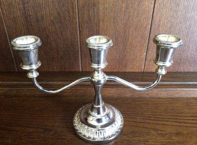 Vintage Small 3 arm candelabra silver plate