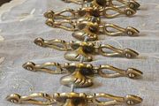 7 x Vintage Ornate Brass Pull Handles