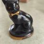 Lucky ceramic black cat with gold gilding | vintage Irish pottery, of unknown maker Image 4