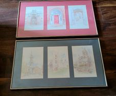 Vintage pair of dublin architectural prints