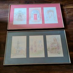 Vintage pair of dublin architectural prints