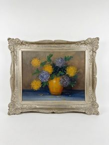 20th Century Belgian School Still Life Oil Painting