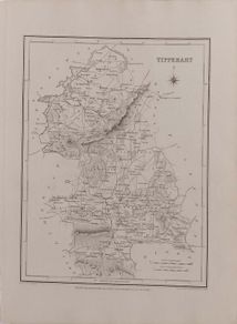Tipperary 1837 Antique Map Including Baronies
