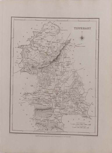 Tipperary 1837 Antique Map Including Baronies