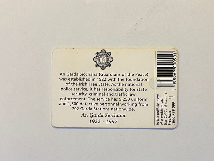 An Garda Siochana Callcard 1192