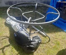metal table and chair