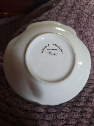 Vintage French Basque Porcelain Shell Trinket Dish - Ascain Folklore - Mint Condition