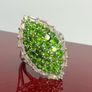 Silver Chrome Diopside & White Topaz Halo Ring Image 10