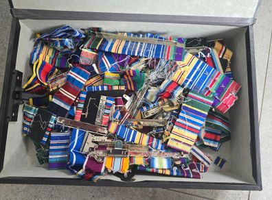 Military (British) medal bar mounting bars and backing sheets