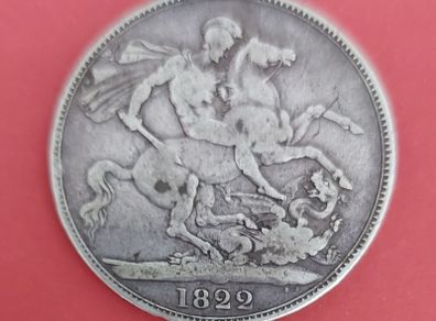 England  1822 George 4th Silver Crown Very Fine condition