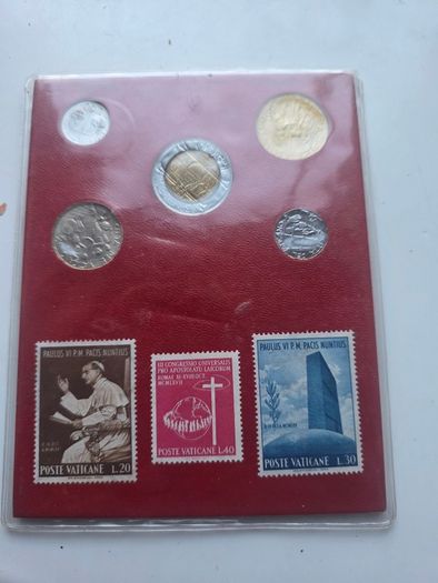 Vatican City Souvenir Coin and Stamp Set