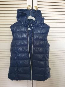 Benetton Dark Blue Light Puffer Gilet Girls