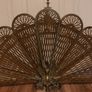 Vintage Art Deco Antique Brass Fan Fireplace Screen H23,5" x 39" Image 2