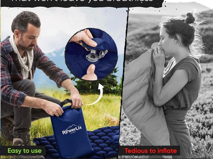 Camping Mat Inflatable Sleeping Mat - Ultralight Sleeping Pad, Compact & Lightweight Camping Mattress for Backpacking, Hiking,Outdoor - Airpad,Inflating Bag, Carry Bag, Repair Kit (FREE POSTAGE)