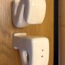 Vintage Ceramic S & P Alphabet Letter Salt & Pepper Shakers MCM Cream White Image 2